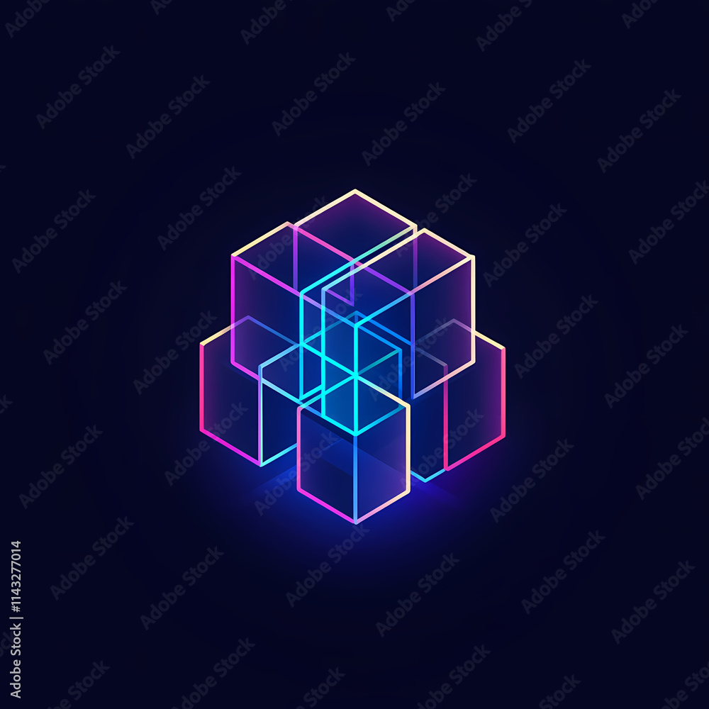 Minimalist vector logo design of smart manufacturing grid Minimalist vector logo design of smart manufacturing grid