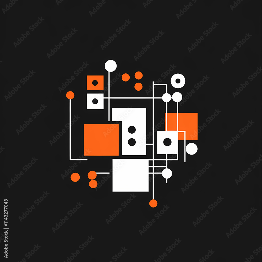 Minimalist vector logo design of smart manufacturing grid Minimalist vector logo design of smart manufacturing grid