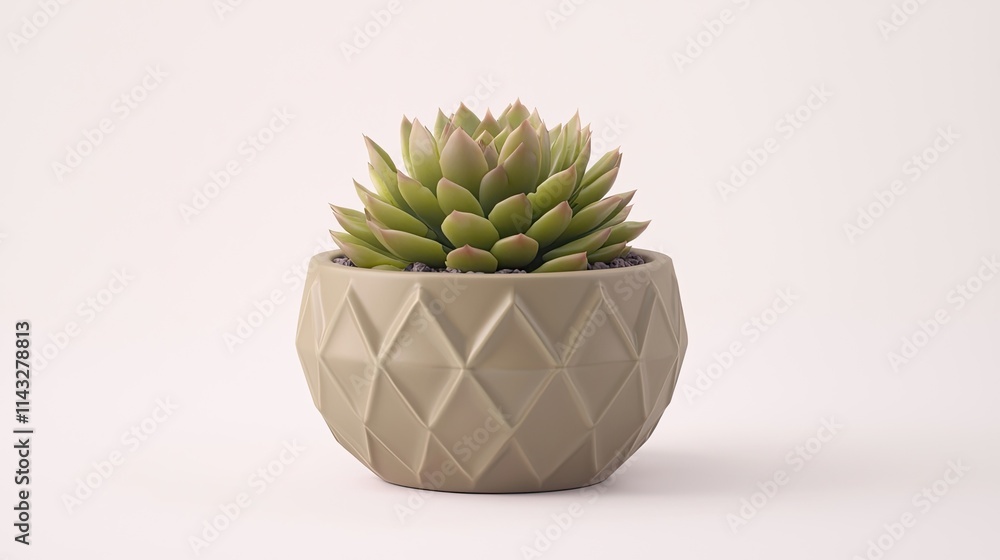 A succulent plant in a geometric pot, showcasing modern decor and natural beauty. A succulent plant in a geometric pot, showcasing modern decor and natural beauty.