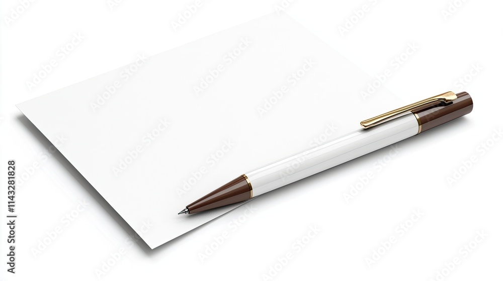 A blank notepad and a pen, ready for writing or note-taking. A blank notepad and a pen, ready for writing or note-taking.