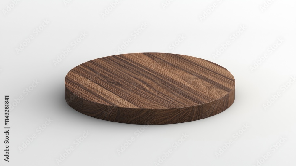 A round wooden platform with a smooth finish, suitable for display or serving. A round wooden platform with a smooth finish, suitable for display or serving.