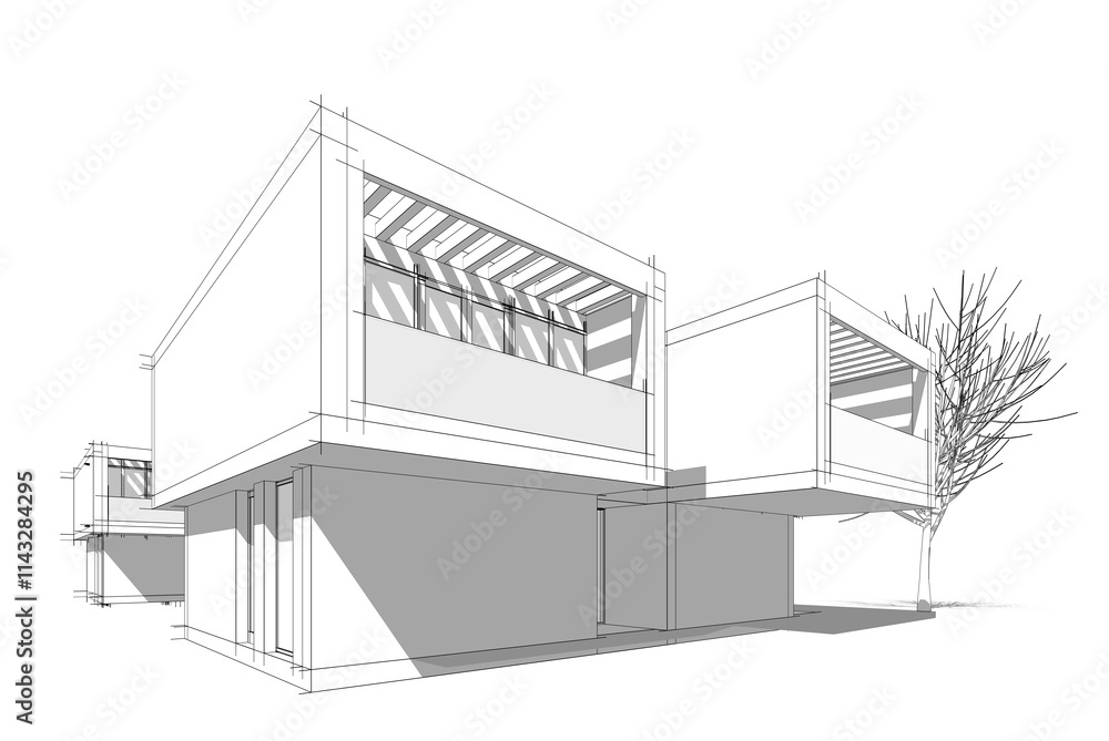 sketch of a house sketch of a house