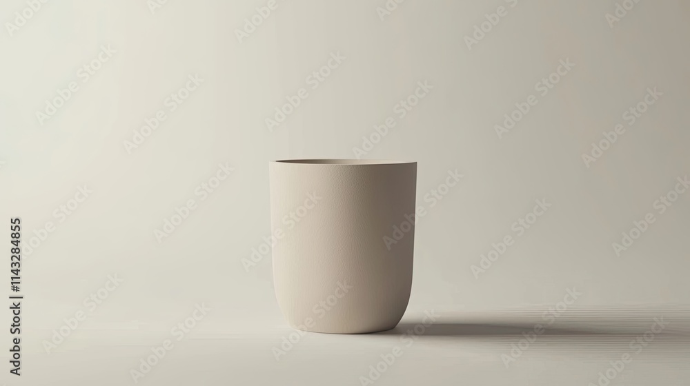 A minimalist ceramic cup on a soft background, emphasizing simplicity and elegance. A minimalist ceramic cup on a soft background, emphasizing simplicity and elegance.