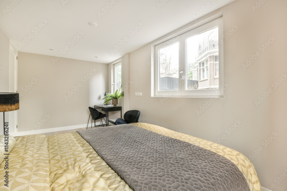 Fototapeta premium Modern and stylish bedroom interior