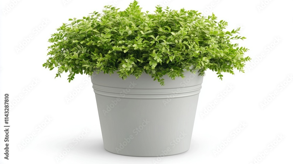 A lush green plant in a simple white pot, ideal for home or office decor. A lush green plant in a simple white pot, ideal for home or office decor.