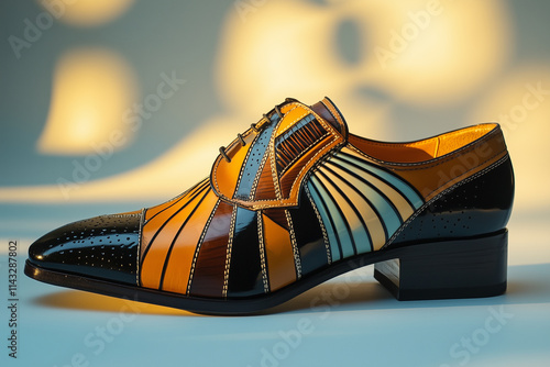 Art deco style inspired loafer shoe, concept of retro futurism photo