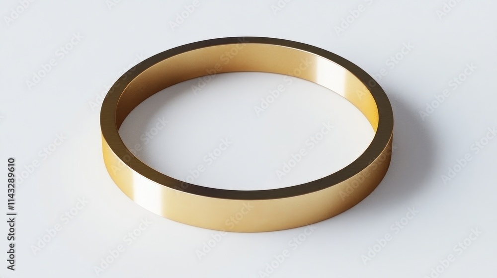 Simple gold band ring on white background. Simple gold band ring on white background.