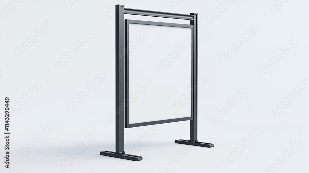 A blank outdoor sign stand for displaying advertisements or information. A blank outdoor sign stand for displaying advertisements or information.