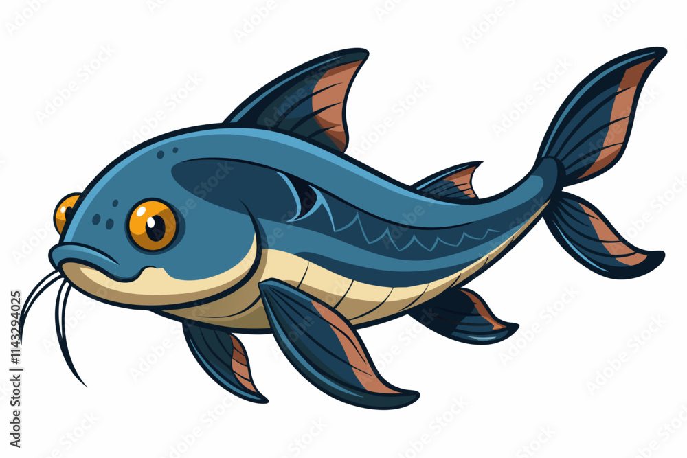 Catfish on a white background vector illustration Catfish on a white background vector illustration