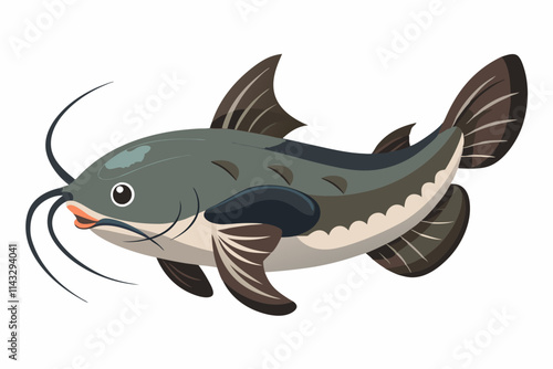 Catfish on a white background vector illustration