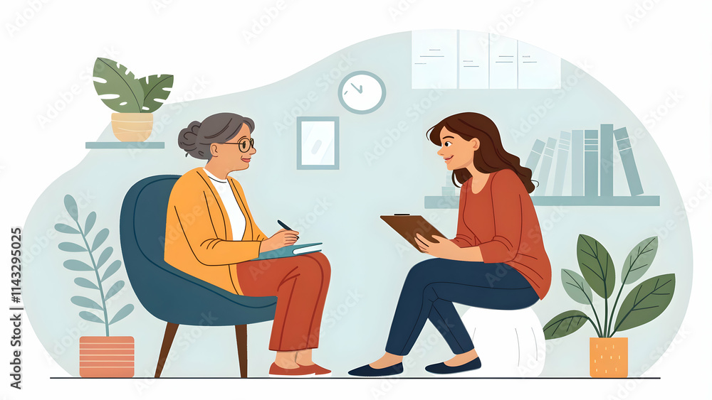 empathy and kindness and relationships concept as Social worker fostering relationships with clients through empathy and kindness. in Photo Stock Concept and empty space on the left side empathy and kindness and relationships concept as Social worker fostering relationships with clients through empathy and kindness. in Photo Stock Concept and empty space on the left side