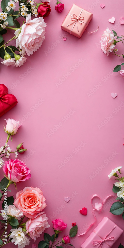 Special day greeting background with flowers, space for text Special day greeting background with flowers, space for text