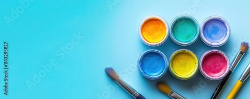 Wallpaper Mural process flat design top view workflow theme water color colored pastel Torontodigital.ca