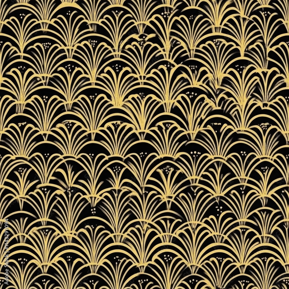 Elegant Art Deco Geometric Pattern in Golden Hues Elegant Art Deco Geometric Pattern in Golden Hues