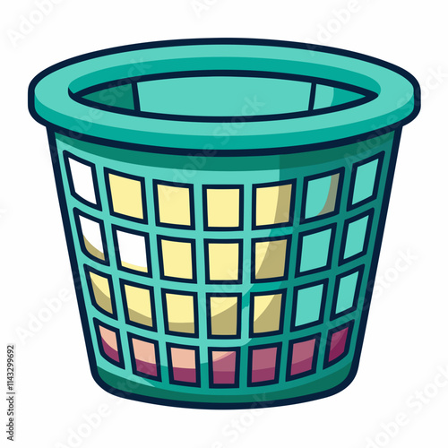 colorful illustration of a laundry basket