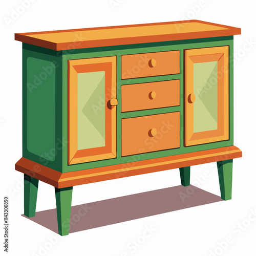 colorful illustration of a sideboard