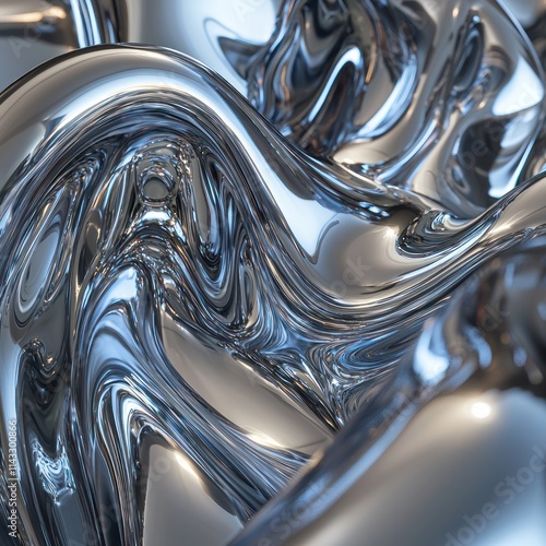 Liquid metal-inspired designs with mirror-like distortions. photo