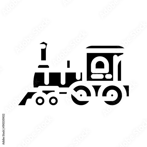 steam locomotive industry glyph icon vector. steam locomotive industry sign. isolated symbol illustration