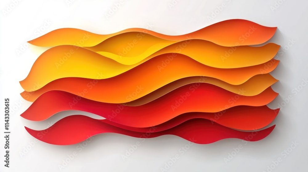Obraz premium Abstract orange and red wave layers.