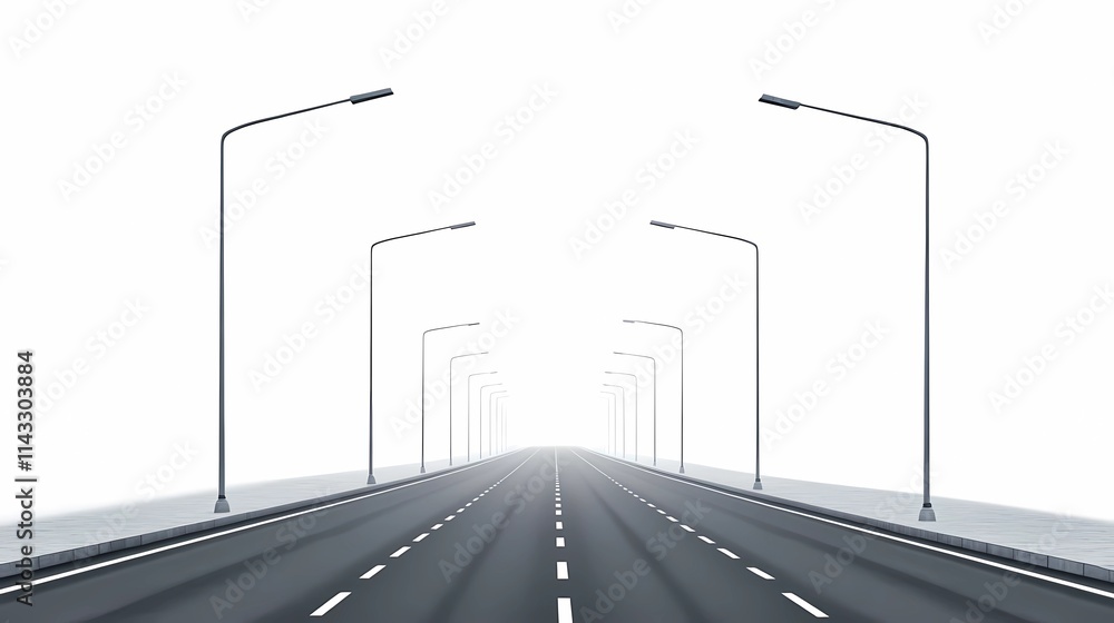 highway street light poles isolated on a white background highway street light poles isolated on a white background
