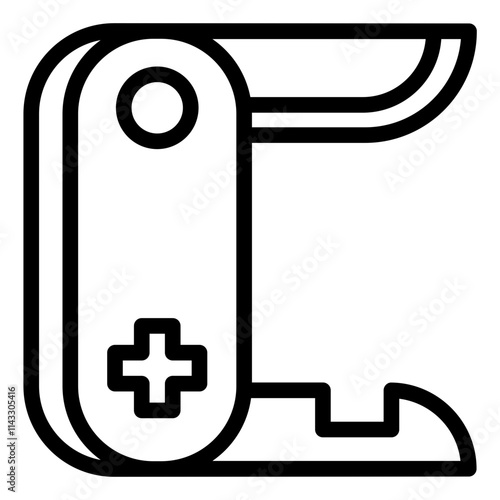Multi tool outline icon representing a foldable tool for various activities
