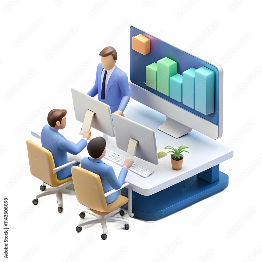 Professionals Analyzing Productivity Metrics on Screens in Modern Office with Ample Copy Space Professionals Analyzing Productivity Metrics on Screens in Modern Office with Ample Copy Space