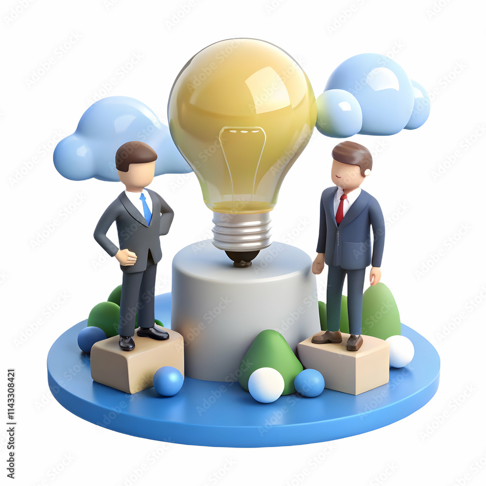 landscape and sky and scenery concept as Business professionals brainstorming under a clear sky in a scenic landscape symbolizing open ideas and creativity; ample copy space for text. in Photo Stock landscape and sky and scenery concept as Business professionals brainstorming under a clear sky in a scenic landscape symbolizing open ideas and creativity; ample copy space for text. in Photo Stock