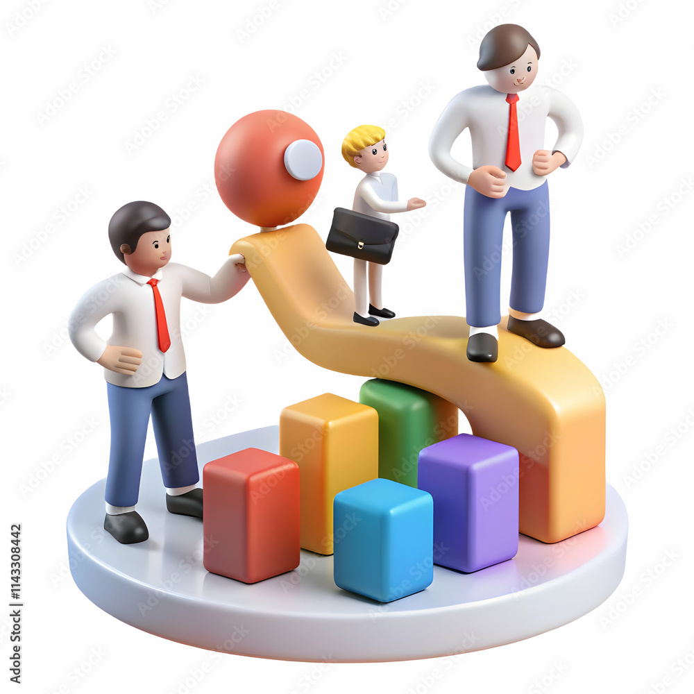 Growth Mindset Development Challenges Concept: Professionals Embracing Challenges for Personal and Professional Growth