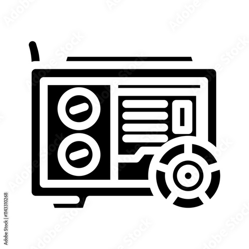 electricity generator industry glyph icon vector. electricity generator industry sign. isolated symbol illustration