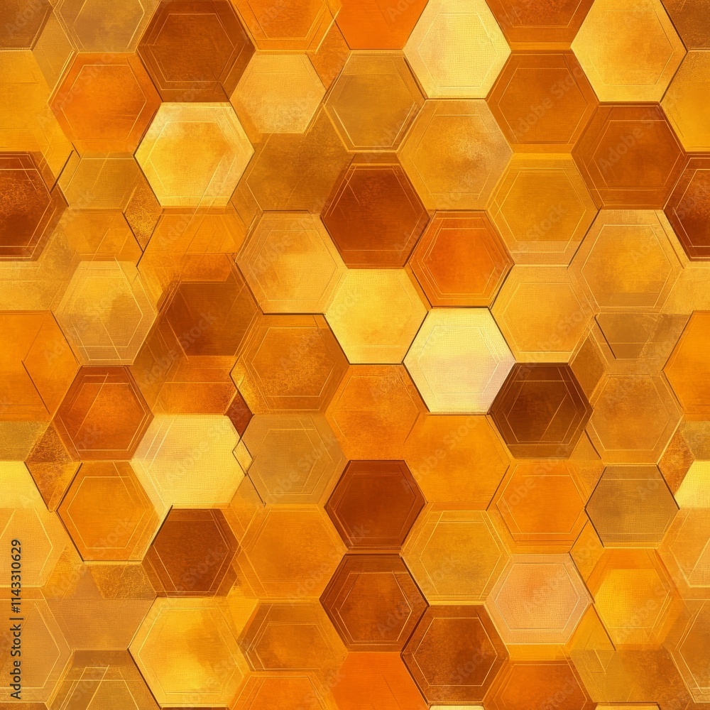 Vibrant Honeycomb Pattern in Warm Colors Vibrant Honeycomb Pattern in Warm Colors