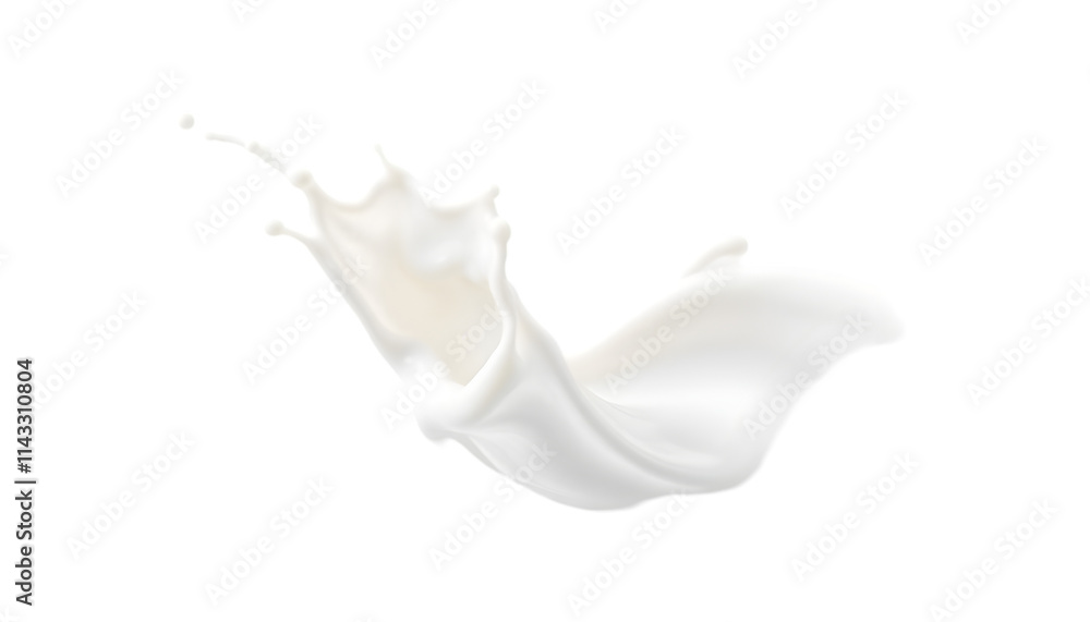 A dynamic splash of milk or cream, isolated on a transparent background, featuring smooth textures and elegant motion, ideal for food and beverage designs.
A dynamic splash of milk or cream, isolated on a transparent background, featuring smooth textures and elegant motion, ideal for food and beverage designs.