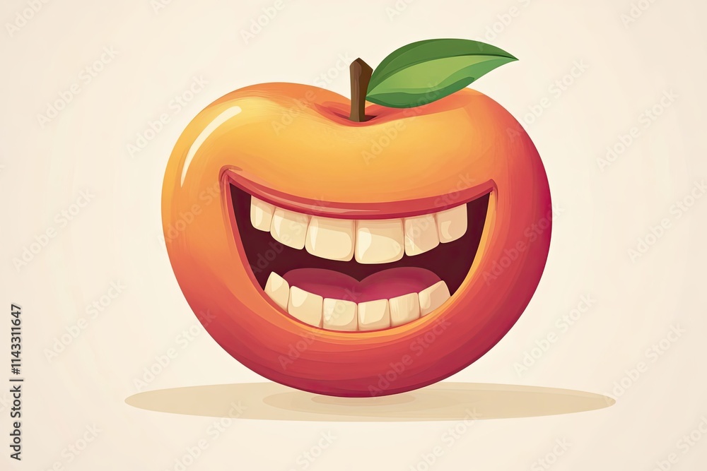 A Happy Smiling Apple Fruit Character Illustration A Happy Smiling Apple Fruit Character Illustration