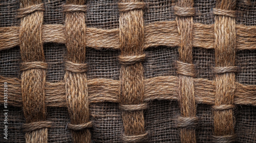 Obraz premium Woven burlap texture with thick brown threads
