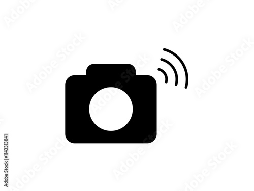 wireless control camera icon, simple flat style, illustration, logo sign symbol pictogram template, for ui or ux isolated on white for mobile app, editable