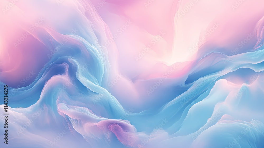 Fototapeta premium Swirling Pastel Waves with Ethereal Light and Soft Textures