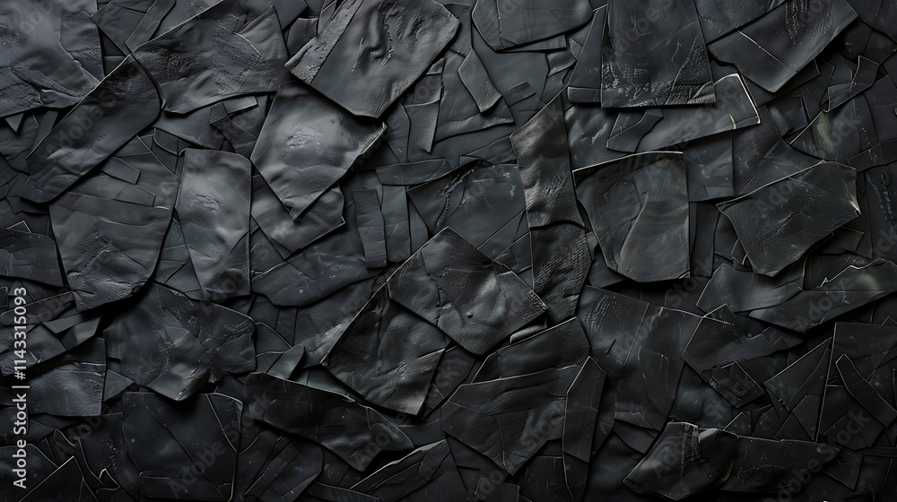 Fototapeta premium Abstract Black Fragmentation: A Textured Composition