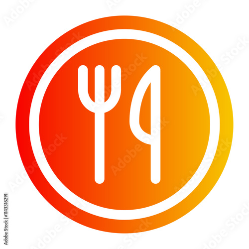 restaurant sign gradient icon