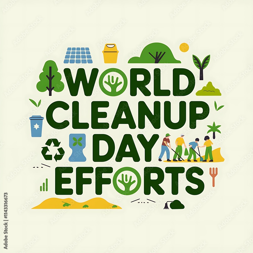 World Cleanup Day Efforts Volunteers Cleaning Environment World Cleanup Day Efforts Volunteers Cleaning Environment