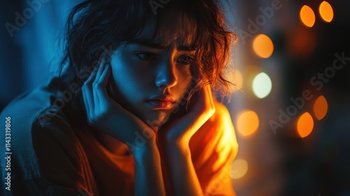 Concept of teletherapy for mental health in teen. Person feeling a sense of relief after a successful teletherapy session, showcasing the positive impact of online therapy on mental health.