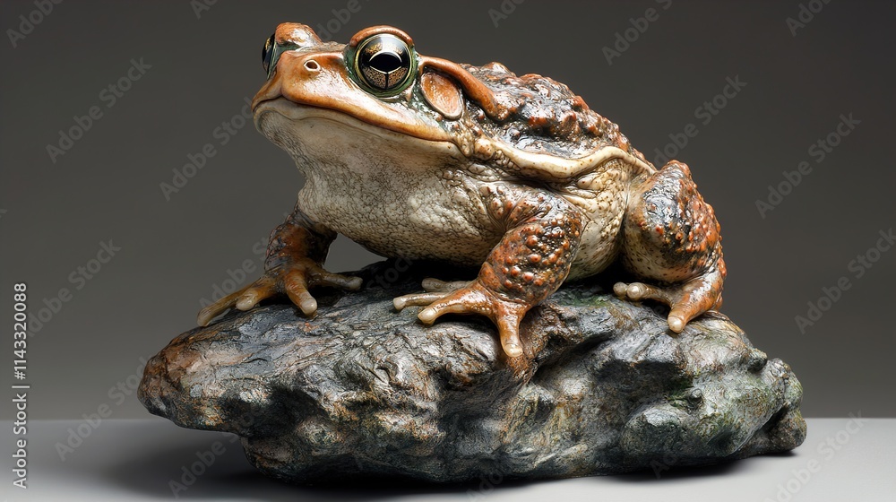 Obraz premium Toad Sculpture: A Detailed Wildlife Art