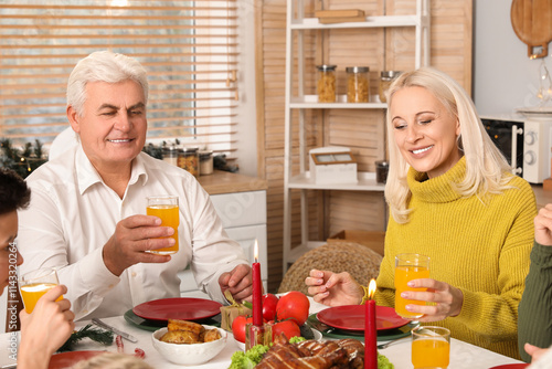 Mature couple having family...