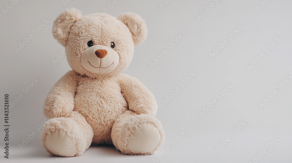 Cute teddy bear isolated on white background. Plush toy object. Cute teddy bear isolated on white background. Plush toy object.