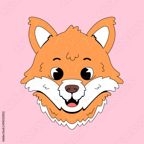 Cute fox face cartoon