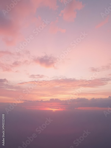 Soft hues of orange, purple, and blue blend seamlessly in a post-sunset sky, pink, design