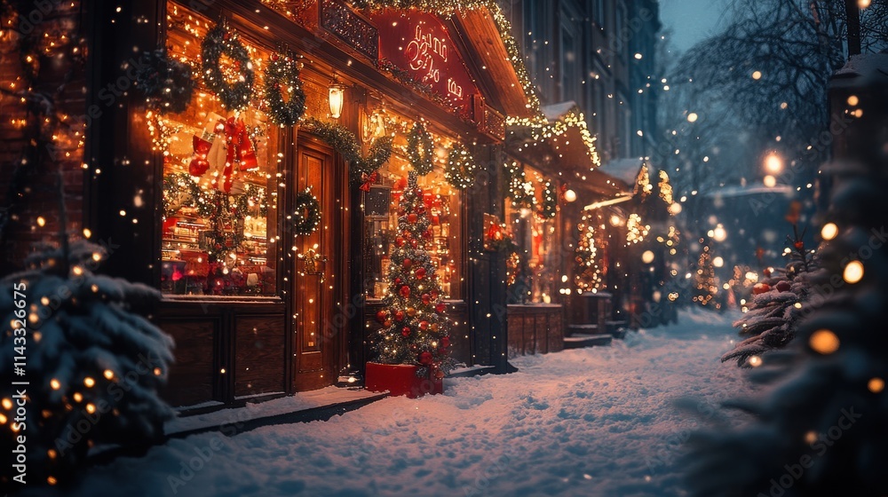 Chrismas celebration cute shop christmas architecture illuminated. Chrismas celebration cute shop christmas architecture illuminated.