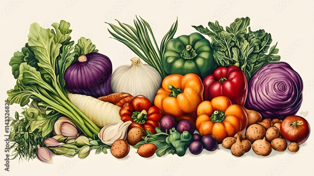 An illustrated recipe card featuring fresh ingredients and step-by-step instructions, promoting healthy cooking An illustrated recipe card featuring fresh ingredients and step-by-step instructions, promoting healthy cooking