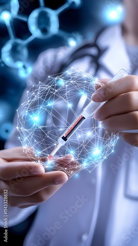 Hands operating a glucose meter, inserting test strip for blood sugar reading, soft focus medical equipment in the background photo