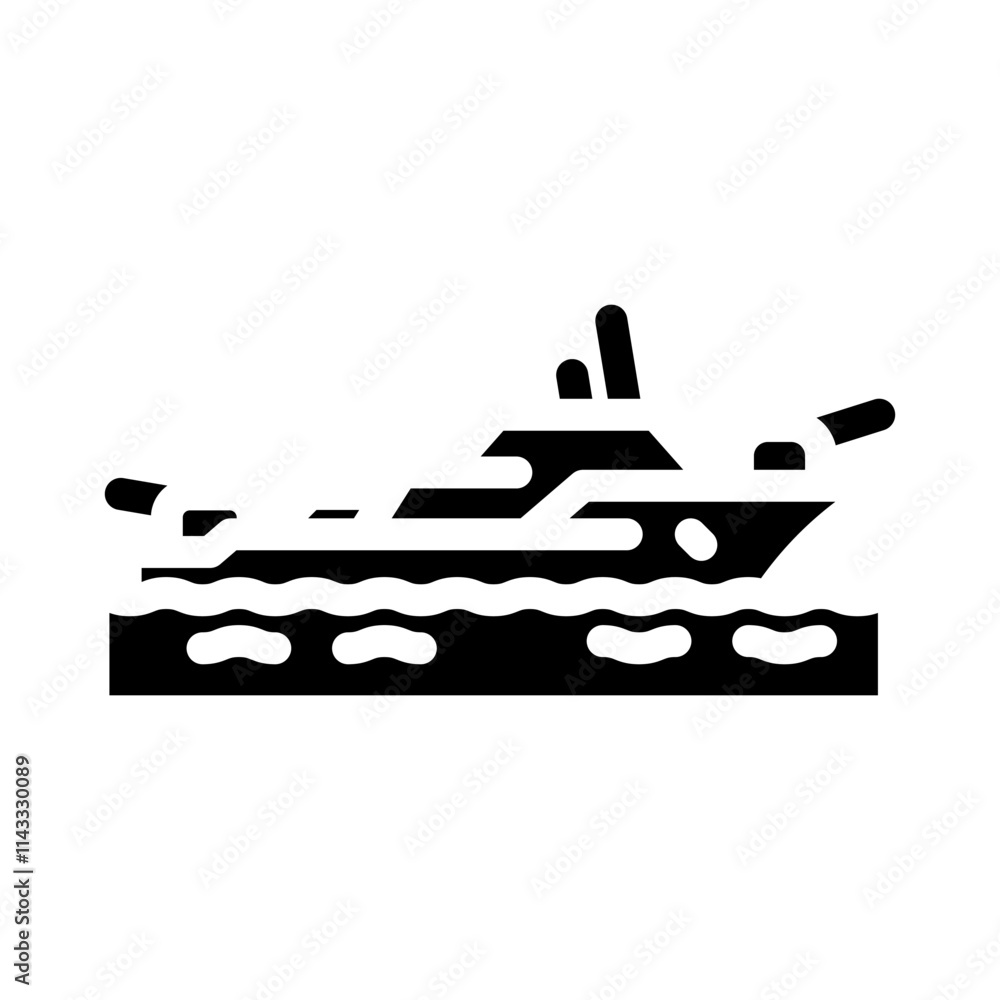 naval destroyer ship marine glyph icon vector. naval destroyer ship marine sign. isolated symbol illustration naval destroyer ship marine glyph icon vector. naval destroyer ship marine sign. isolated symbol illustration