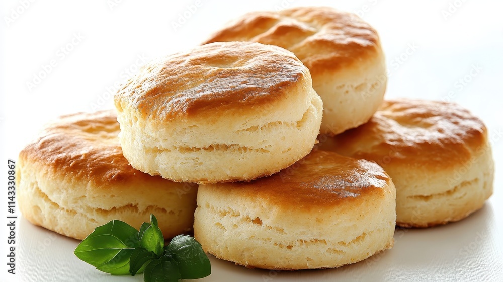 Traditional Butter Biscuits on a White Background. Traditional Butter Biscuits on a White Background.