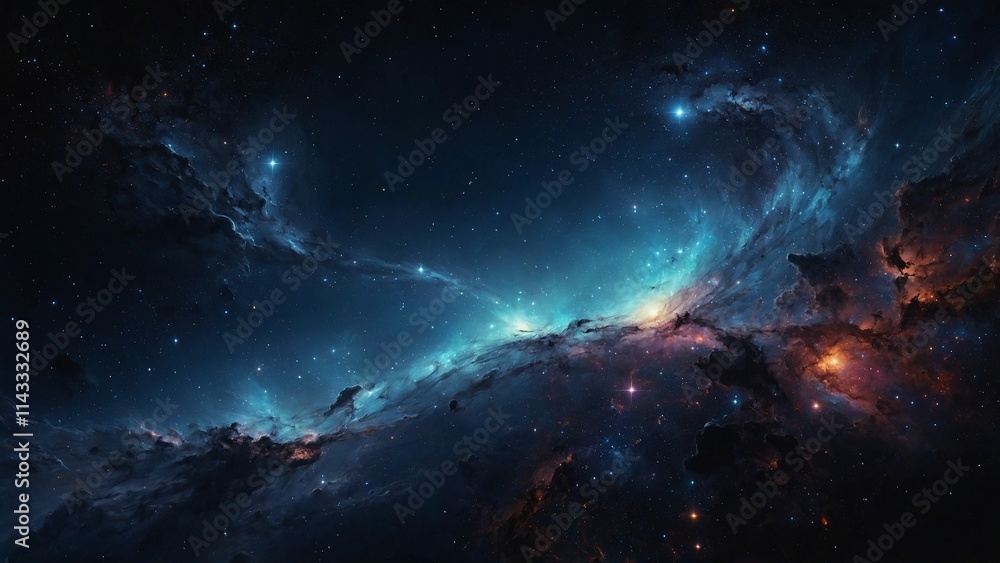 Fototapeta premium Space galaxy swirling clouds night sky background